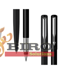 Set Parker Vector Metal Negru GT – stilou + pix, casetă cu fereastră și etui